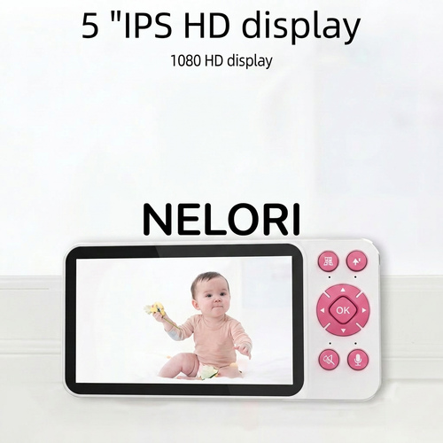 WiFi Baby Monitor with Camera & 5-Inch Screen – Night Vision & Two-Way Audio